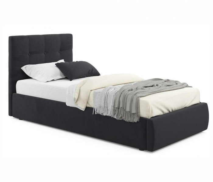 Кровать Selesta 90х200 с подъемным механизмом и матрасом черного цвета