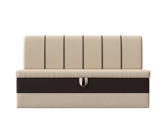 Диван-кровать Энигма бежево-коричневого цвета (экокожа) - купить Прямые диваны по цене 32999.0