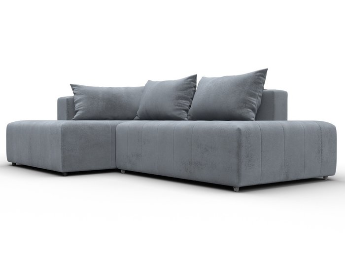 Угловой диван-кровать Лига-103 светло-серого цвета левый - лучшие Угловые диваны в INMYROOM