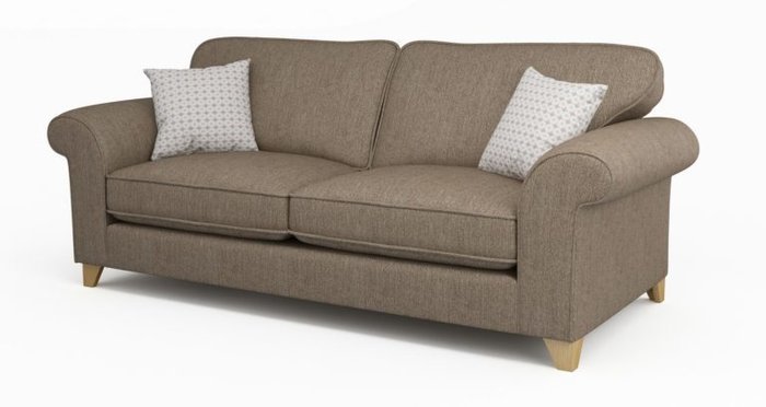 Трехместный диван Angelic коричневый - купить Прямые диваны по цене 76300.0