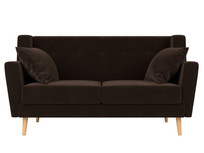 Диван Брайтон коричневого цвета  - купить Прямые диваны по цене 27999.0
