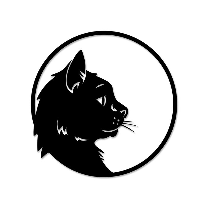 Панно Cat из металла черного цвета