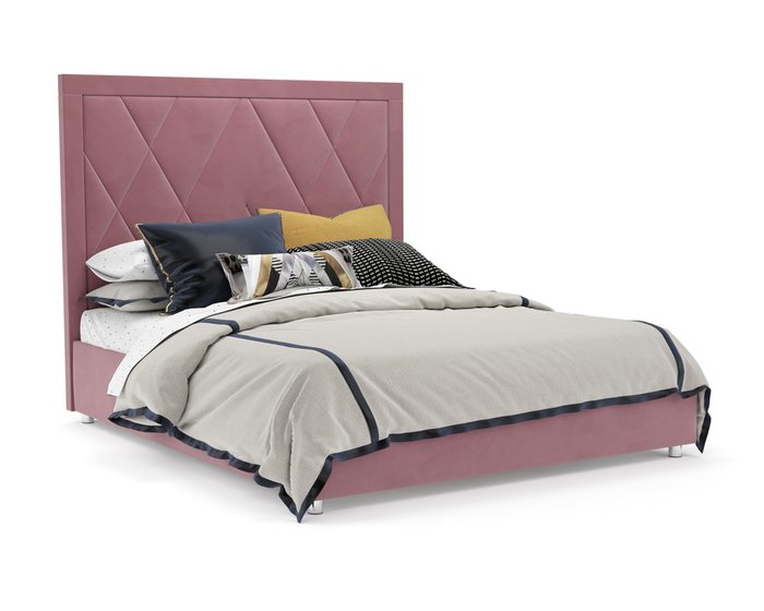 Кровать Треви 160х190 пудрового цвета с подъемным механизмом (велюр)