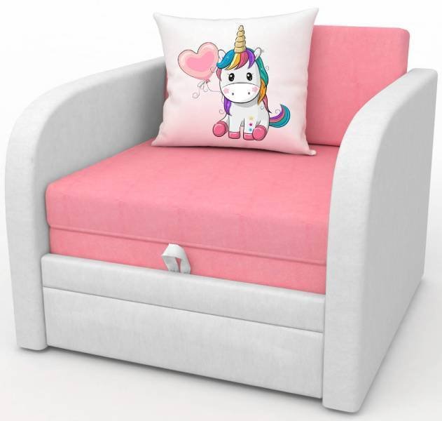 Детский диван-кровать Малыш бело-розового цвета