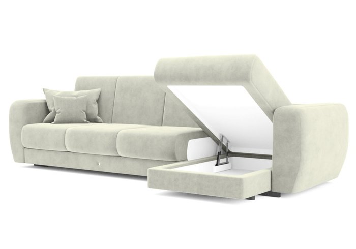 Угловой диван-кровать светло-серого цвета - купить Угловые диваны по цене 265000.0
