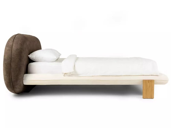 Кровать Softbay 160х200 с изголовьем темно-коричневого цвета без подъемного механизма - лучшие Кровати для спальни в INMYROOM