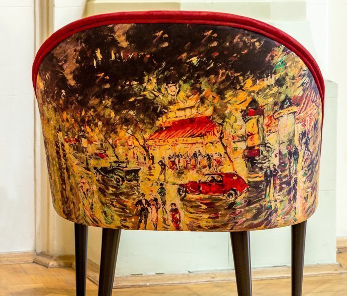 Кресло Бульвар в Париже бордового цвета - лучшие Интерьерные кресла в INMYROOM