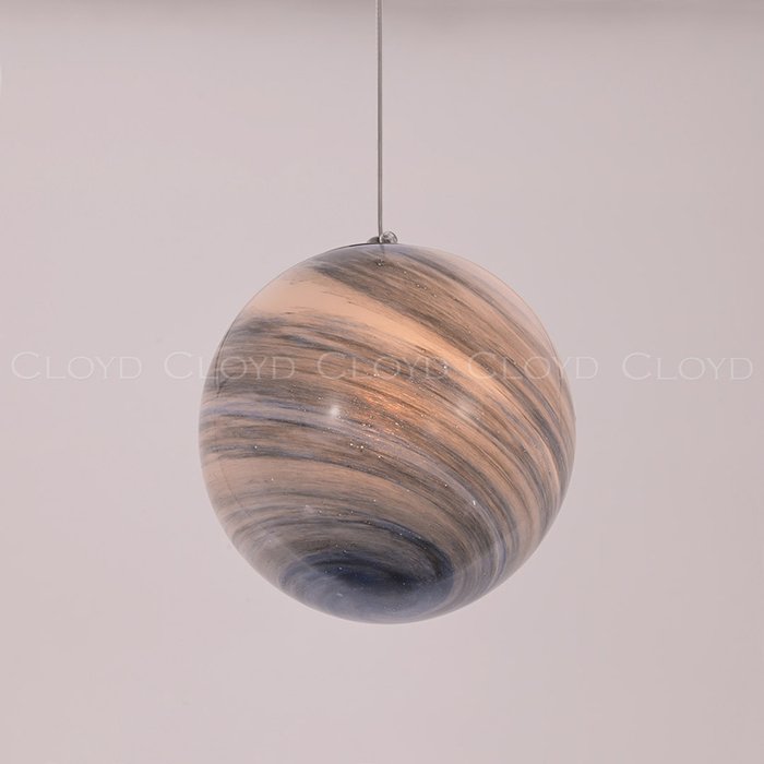 Подвесной светильник Cloyd LAPETUS P1 / ?15 см - хром - синее стекло Подвесной светильник Cloyd LAPETUS P1 / ?15 см - хром - синее стекло