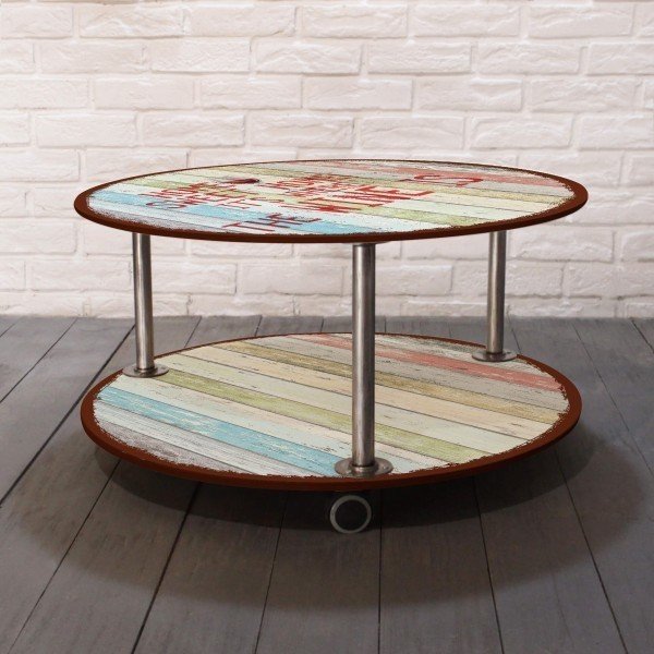 Журнальный столик Sweet home на колесиках с оригинальным принтом - купить Журнальные столики по цене 10800.0