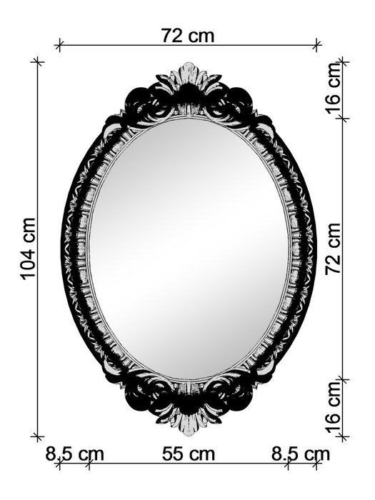 Настенное зеркало Эджил Черный глянец - купить Настенные зеркала по цене 16000.0