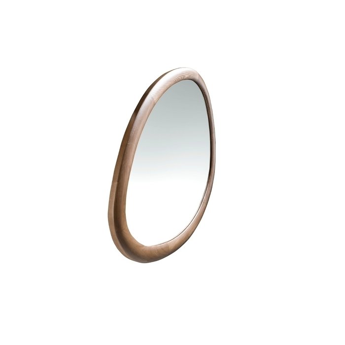 Настенное зеркало 75х95 в деревянной раме орехового цвета - купить Настенные зеркала по цене 82990