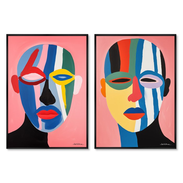 Набор из двух репродукций картин The Mask collection, The Fans, 2024г. Набор из двух репродукций картин The Mask collection, The Fans, 2024г.