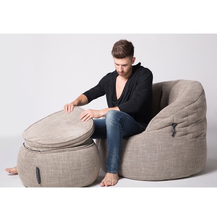 Бескаркасный пуф Ambient Lounge Wing Ottoman™ - Eco Weave (бежевый) - купить Бескаркасная мебель по цене 9990.0