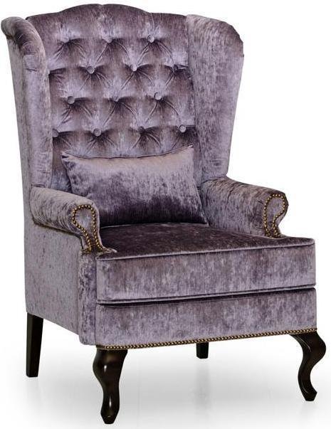 Кресло каминное Largo с ушками дизайн 14 фиолетового цвета