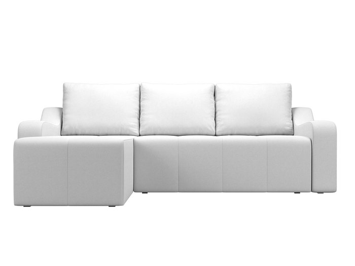 Угловой диван-кровать Элида белого цвета (экокожа) левый угол - купить Угловые диваны по цене 54999.0