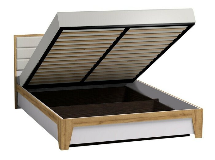 Кровать с подъемным механизмом Айрис 160х200 бело-бежевого цвета