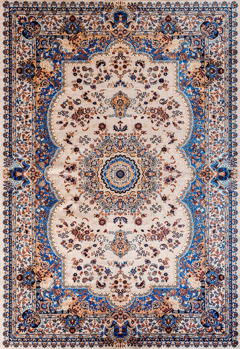 Ковер Silk medina 200x290 бежево-синего цвета