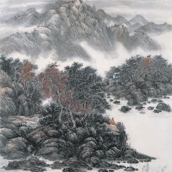 Декоративная картина на холсте "Пейзаж гор"
