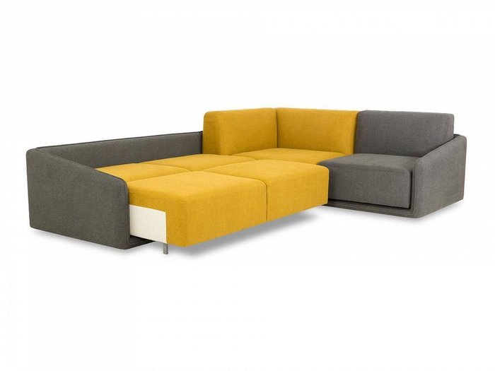 Угловой диван-кровать Toronto Wave желто-серого цвета - лучшие Угловые диваны в INMYROOM