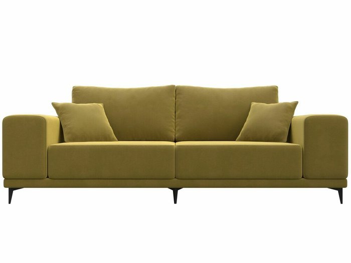Прямой диван Льюес желтого цвета - купить Прямые диваны по цене 39999.0