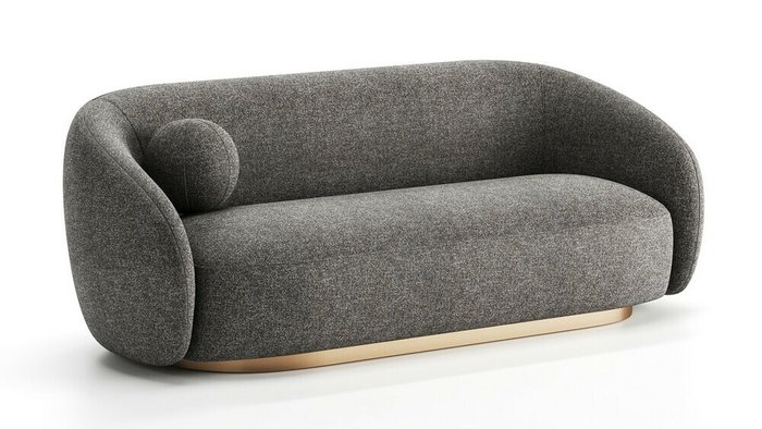 Прямой диван Polly 210 темно-серого цвета