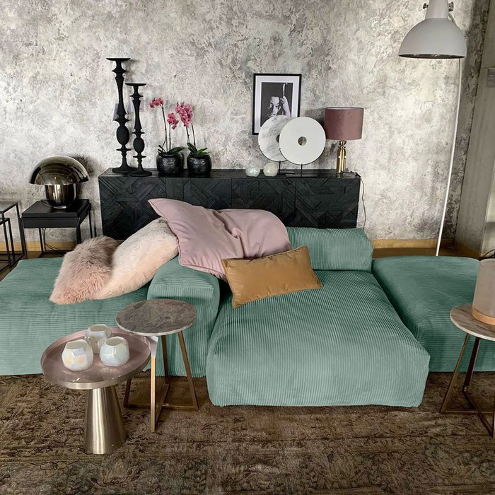 Прямой диван Фиджи темно-мятного цвета - лучшие Прямые диваны в INMYROOM