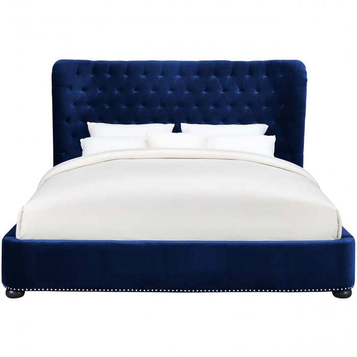 Кровать Brussel синего цвета 160х200 - купить Кровати для спальни по цене 215567.0