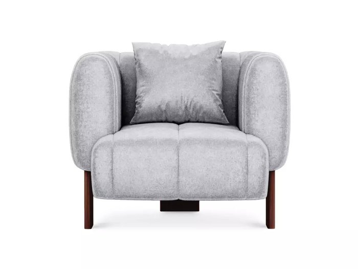 Кресло Cassis серого цвета с коричневыми ножками - купить Интерьерные кресла по цене 56250