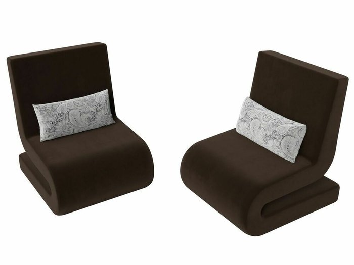 Набор из двух кресел Волна коричневого цвета - лучшие Комплекты мягкой мебели в INMYROOM