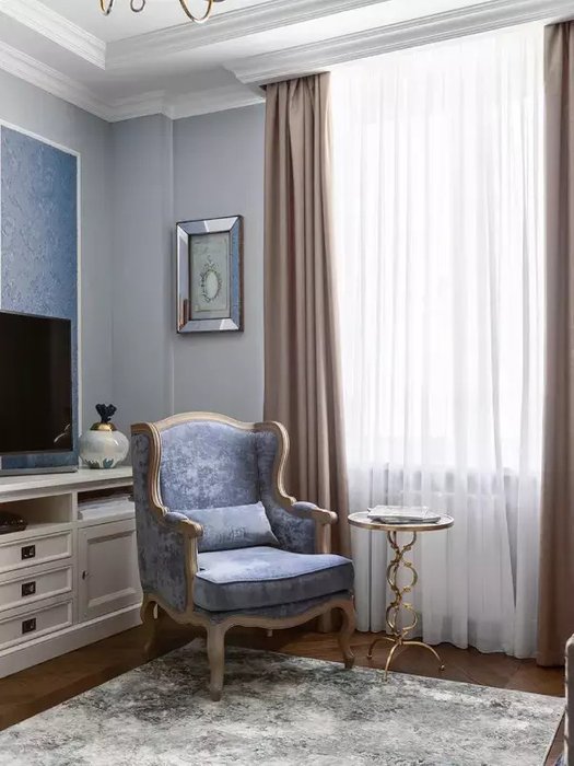 Кресло Сезарина голубого цвета - купить Интерьерные кресла по цене 75600.0