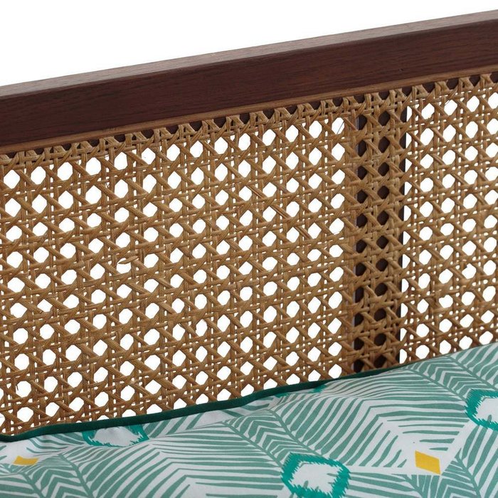 Кровать винтажная из плетеного ротанга с сеткой Noya 160х200 коричневого цвета - лучшие Кровати для спальни в INMYROOM
