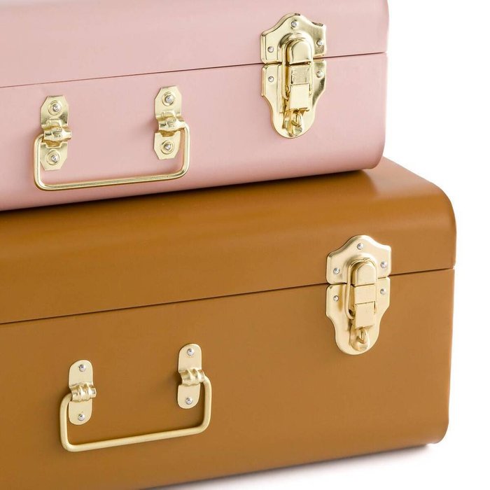 Комплект из двух чемоданчиков из металла Masa розово-коричневого цвета - купить Сундуки по цене 9833.0
