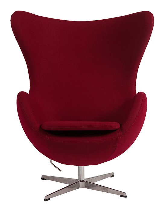 Кресло Egg Chair бордового цвета  