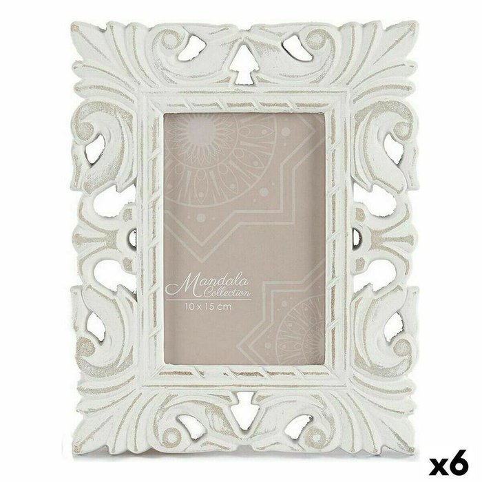 Фоторамка 18,5 x 23 x 1,3 cm Белый Деревянный MDF (6 штук)