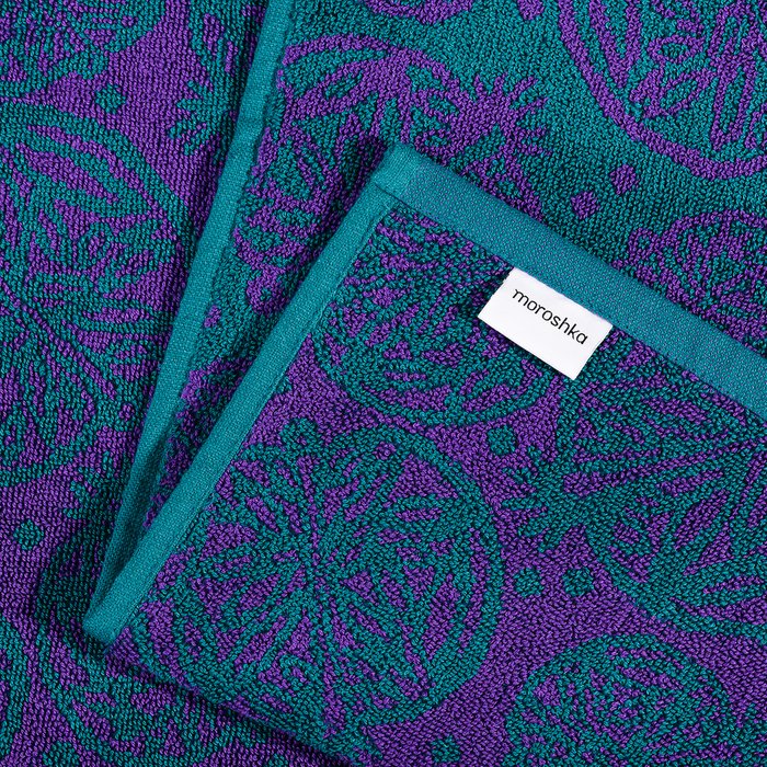 Полотенце Fairytale для ванной 70х140 зелено-фиолетового цвета - лучшие Банные полотенца в INMYROOM