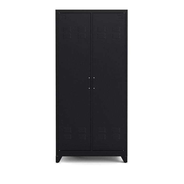 Шкаф с дверками из металла Hiba черного цвета