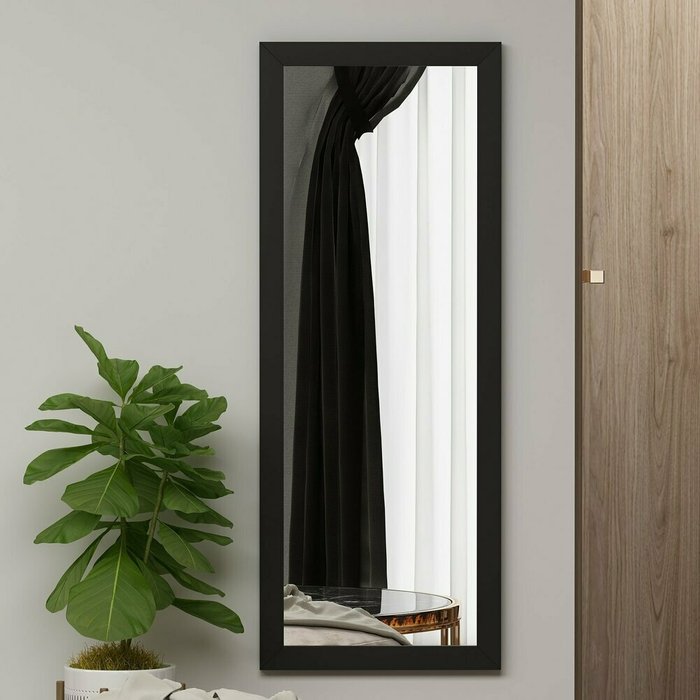 Настенное зеркало 40х105 в раме черного цвета - лучшие Настенные зеркала в INMYROOM