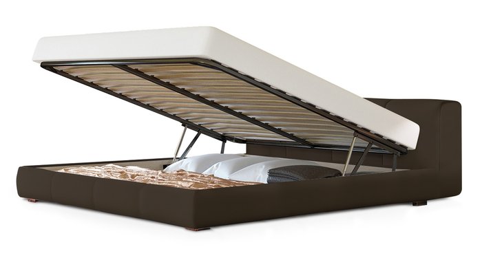 Кровать Митра 140х200 темно-коричневого цвета - купить Кровати для спальни по цене 50700.0