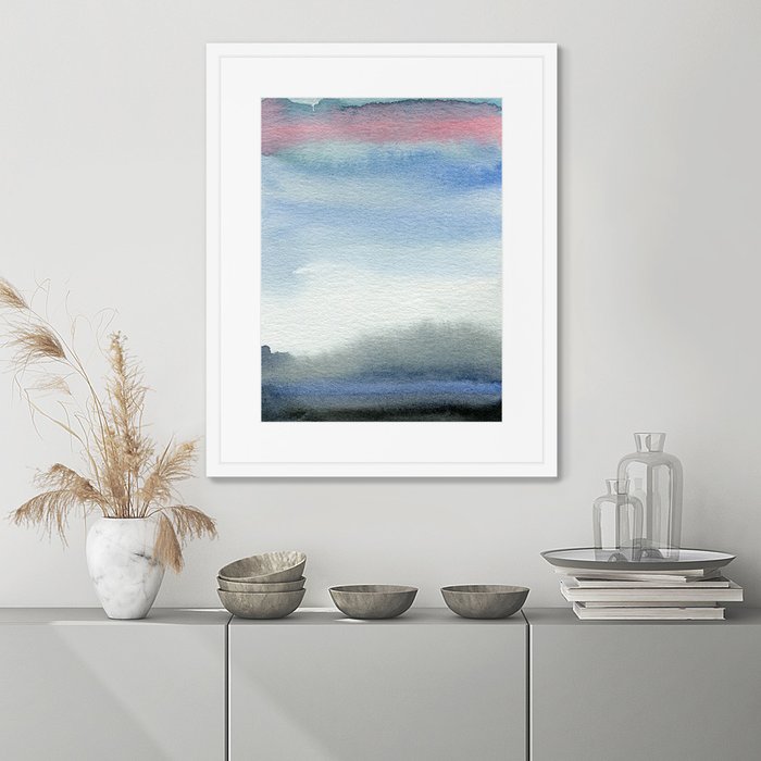 Репродукция картины в раме Evening sky over the lake - лучшие Картины в INMYROOM