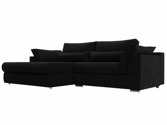 Угловой диван-кровать Пекин черного цвета угол левый