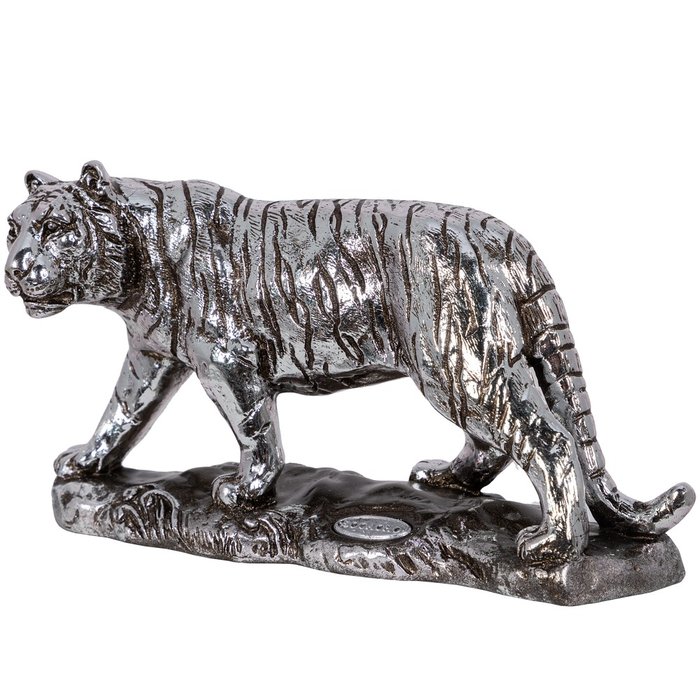 Статуэтка Крадущийся тигр серебряного цвета - купить Фигуры и статуэтки по цене 3396.0