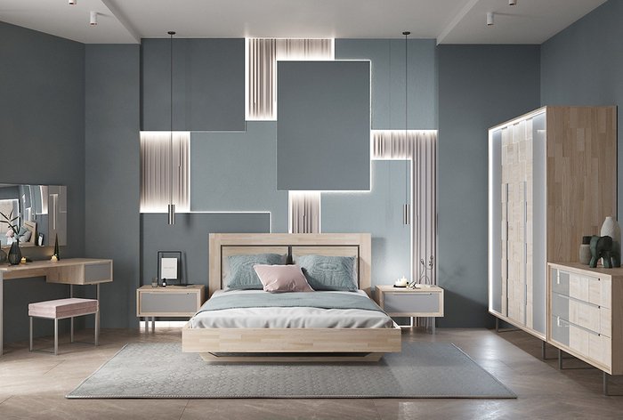 Кровать Manhattan 180х200 серо-бежевого цвета - купить Кровати для спальни по цене 59640.0
