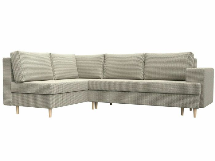 Угловой диван-кровать Сильвана серо-бежевого цвета левый угол