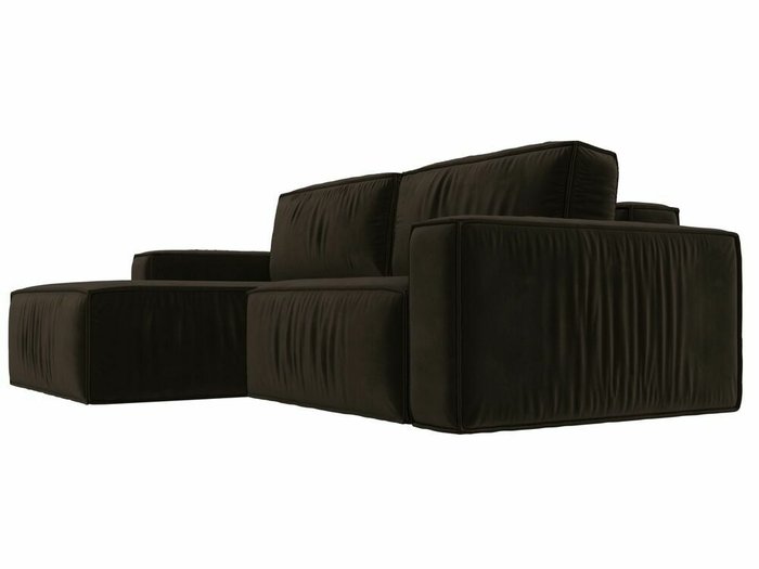 Угловой диван-кровать Прага классик коричневого цвета левый угол - лучшие Угловые диваны в INMYROOM