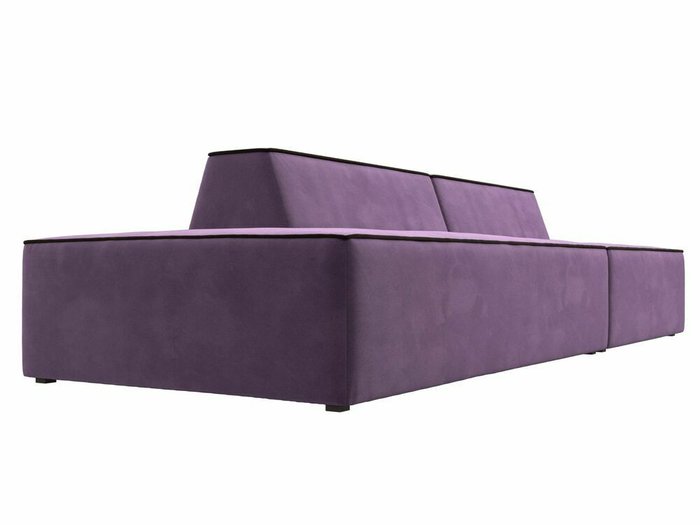 Прямой модульный диван Монс Модерн сиреневого цвета с коричневым кантом левый - лучшие Прямые диваны в INMYROOM