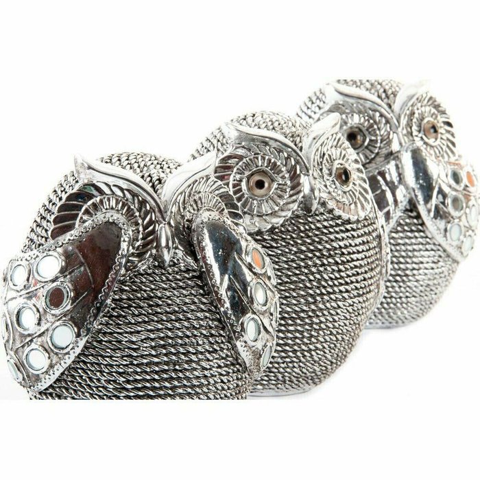 Декоративная фигура DKD Home Decor Разноцветный Серебристый Сова хром 12 x 11 x 14 cm (3 штук) - купить Фигуры и статуэтки по цене 7461.0