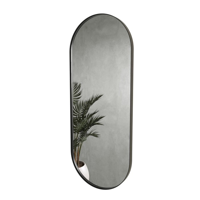 Дизайнерское настенное зеркало Nolvis M в тонкой металлической раме черного цвета