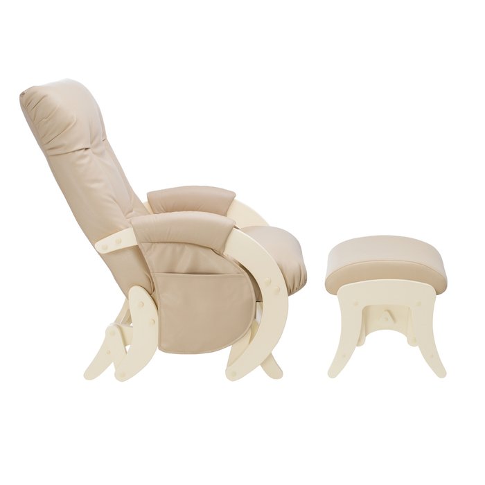 Комплект из кресла и пуфа Milli Smile с карманами бежевого цвета - купить Интерьерные кресла по цене 24031.0