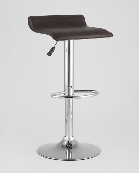 Барный стул Хай-Тек коричневого цвета с металлическим каркасом