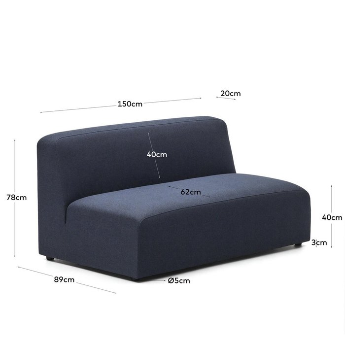 Диван-модуль Neom синего цвета  - лучшие Прямые диваны в INMYROOM